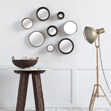 HomeRoots Set Of 8 Brown Metal Wall Mirrors 376403-HOMEROOTS 376403