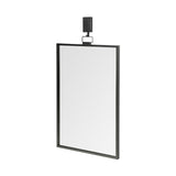 Black Gray Metal Vertical Frame Wall Mirror