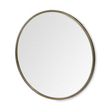 HomeRoots 47" Round Gold Metal Frame Wall Mirror 376411-HOMEROOTS 376411