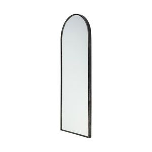 HomeRoots Arch Black Metal Frame Wall Mirror 376415-HOMEROOTS 376415