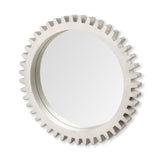 HomeRoots 35.5" Round White Wood Frame Wall Mirror 376433-HOMEROOTS 376433