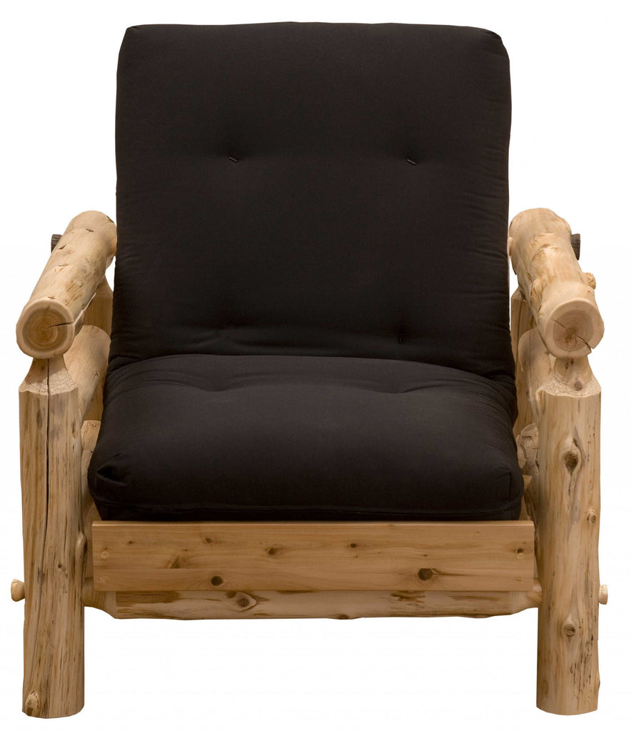 Authentic Log Cabin Natural Cedar Futon Chair and Ottoman Set