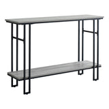 48" Rectangular GreywithBlack Metal Hall Console Accent Table