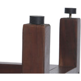Rectangular Teak Shower Bench with Handles in Brown Finish