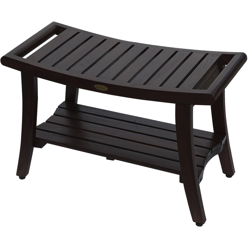 Teak shower bench with sales handles