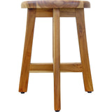 13" Round Compact Teak Chair in Natural Finish