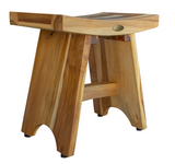 Compact Contemporary Teak Shower Stool In Natural Finish