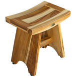 HomeRoots Compact Contemporary Teak Shower Stool In Natural Finish 376726-HOMEROOTS 376726