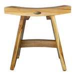 HomeRoots Compact Contemporary Teak Shower Stool In Natural Finish 376726-HOMEROOTS 376726