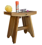 HomeRoots Compact Contemporary Teak Shower Stool In Natural Finish 376726-HOMEROOTS 376726