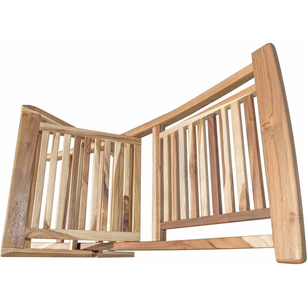 Natural Teak Stripe Back Folding Dining Chair