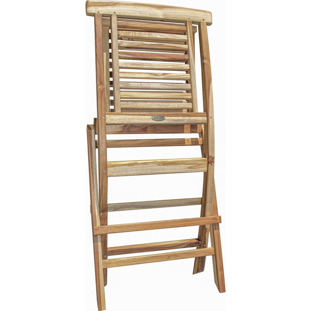 Natural Teak Stripe Back Folding Dining Chair