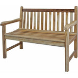 Compact Teak Outdoor Bench with Straight Design in Natural Finish