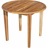 37" Round Compact Teak Dining Table in Natural Finish