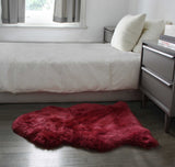 2' x 3' Raspberry New Zealand Natural Shearling Sheepskin Rug