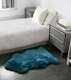 2' x 3' Teal New Zealand Natural Sheepskin Rug