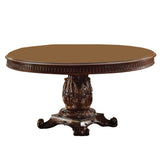 Round Wooden top Dining table with Single Carved Pedestal