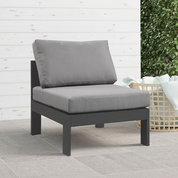 Nizuc Waterproof Fabric / Aluminum / Foam Contemporary Grey Waterproof Fabric Outdoor Patio Aluminum Armless Chair - 30" W x 30" D x 34" H