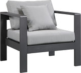 Nizuc Waterproof Fabric / Aluminum / Foam Contemporary Grey Waterproof Fabric Outdoor Patio Aluminum Arm Chair - 34" W x 30" D x 34" H
