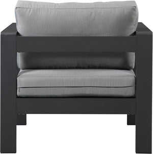 Nizuc Waterproof Fabric / Aluminum / Foam Contemporary Grey Waterproof Fabric Outdoor Patio Aluminum Arm Chair - 34" W x 30" D x 34" H