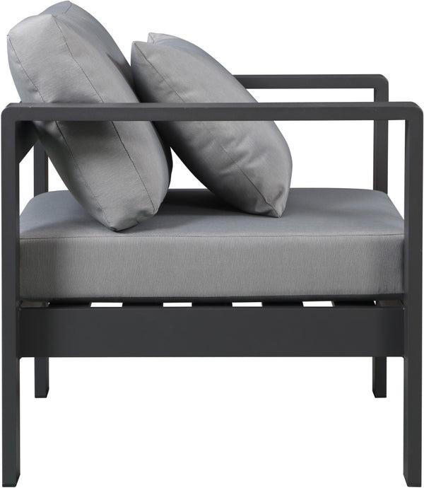 Nizuc Waterproof Fabric / Aluminum / Foam Contemporary Grey Waterproof Fabric Outdoor Patio Aluminum Arm Chair - 34" W x 30" D x 34" H