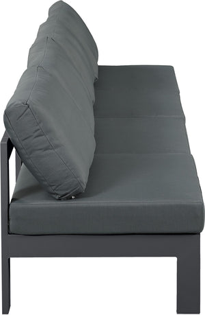 Nizuc Waterproof Fabric / Aluminum / Foam Contemporary Grey Waterproof Fabric Outdoor Patio Modular Sofa - 120" W x 30" D x 34" H