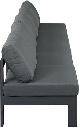 Nizuc Waterproof Fabric / Aluminum / Foam Contemporary Grey Waterproof Fabric Outdoor Patio Modular Sofa - 150" W x 30" D x 34" H