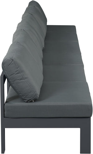 Nizuc Waterproof Fabric / Aluminum / Foam Contemporary Grey Waterproof Fabric Outdoor Patio Modular Sofa - 180" W x 30" D x 34" H