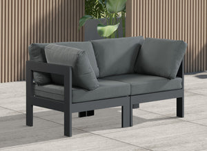 Nizuc Waterproof Fabric / Aluminum / Foam Contemporary Grey Waterproof Fabric Outdoor Patio Modular Sofa - 60" W x 30" D x 34" H