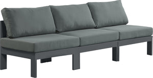 Nizuc Waterproof Fabric / Aluminum / Foam Contemporary Grey Waterproof Fabric Outdoor Patio Modular Sofa - 90" W x 30" D x 34" H