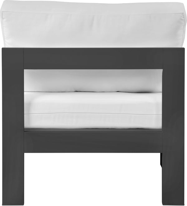 Nizuc Waterproof Fabric / Aluminum / Foam Contemporary White Waterproof Fabric Outdoor Patio Aluminum Armless Chair - 30" W x 30" D x 34" H