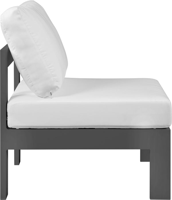 Nizuc Waterproof Fabric / Aluminum / Foam Contemporary White Waterproof Fabric Outdoor Patio Aluminum Armless Chair - 30" W x 30" D x 34" H
