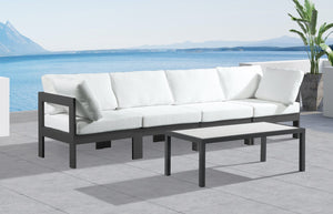 Nizuc Waterproof Fabric / Aluminum / Foam Contemporary White Waterproof Fabric Outdoor Patio Modular Sofa - 120" W x 30" D x 34" H