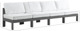 Nizuc Waterproof Fabric / Aluminum / Foam Contemporary White Waterproof Fabric Outdoor Patio Modular Sofa - 120" W x 30" D x 34" H