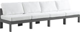 Nizuc Waterproof Fabric / Aluminum / Foam Contemporary White Waterproof Fabric Outdoor Patio Modular Sofa - 120" W x 30" D x 34" H