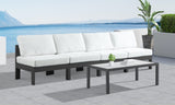 Nizuc Waterproof Fabric / Aluminum / Foam Contemporary White Waterproof Fabric Outdoor Patio Modular Sofa - 120" W x 30" D x 34" H