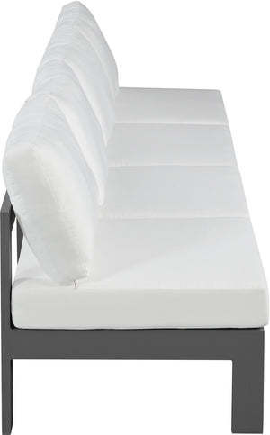 Nizuc Waterproof Fabric / Aluminum / Foam Contemporary White Waterproof Fabric Outdoor Patio Modular Sofa - 120" W x 30" D x 34" H