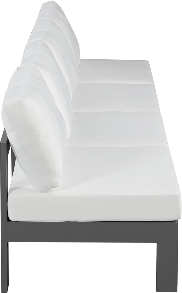 Nizuc Waterproof Fabric / Aluminum / Foam Contemporary White Waterproof Fabric Outdoor Patio Modular Sofa - 120" W x 30" D x 34" H