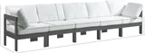 Nizuc Waterproof Fabric / Aluminum / Foam Contemporary White Waterproof Fabric Outdoor Patio Modular Sofa - 150" W x 30" D x 34" H