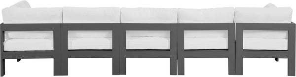 Nizuc Waterproof Fabric / Aluminum / Foam Contemporary White Waterproof Fabric Outdoor Patio Modular Sofa - 150" W x 30" D x 34" H