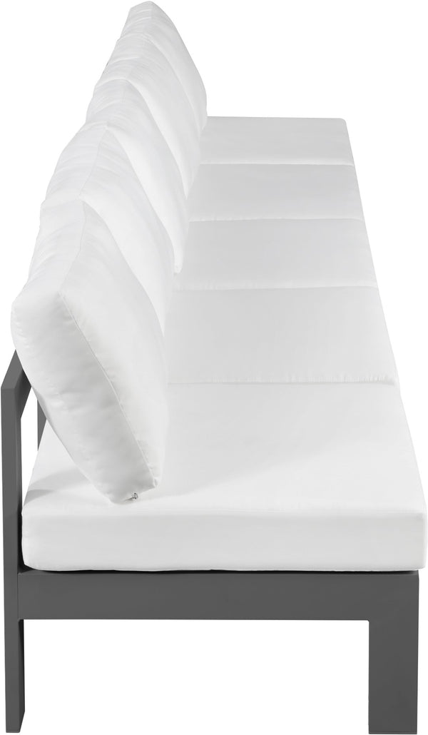 Nizuc Waterproof Fabric / Aluminum / Foam Contemporary White Waterproof Fabric Outdoor Patio Modular Sofa - 150" W x 30" D x 34" H