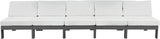 Nizuc Waterproof Fabric / Aluminum / Foam Contemporary White Waterproof Fabric Outdoor Patio Modular Sofa - 150" W x 30" D x 34" H