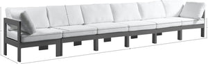 Nizuc Waterproof Fabric / Aluminum / Foam Contemporary White Waterproof Fabric Outdoor Patio Modular Sofa - 180" W x 30" D x 34" H
