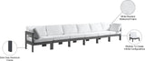 Nizuc Waterproof Fabric / Aluminum / Foam Contemporary White Waterproof Fabric Outdoor Patio Modular Sofa - 180" W x 30" D x 34" H