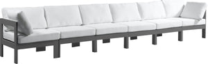 Nizuc Waterproof Fabric / Aluminum / Foam Contemporary White Waterproof Fabric Outdoor Patio Modular Sofa - 180" W x 30" D x 34" H