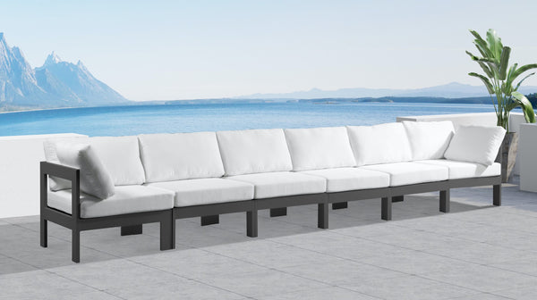 Nizuc Waterproof Fabric / Aluminum / Foam Contemporary White Waterproof Fabric Outdoor Patio Modular Sofa - 180" W x 30" D x 34" H