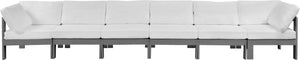 Nizuc Waterproof Fabric / Aluminum / Foam Contemporary White Waterproof Fabric Outdoor Patio Modular Sofa - 180" W x 30" D x 34" H
