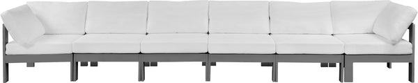 Nizuc Waterproof Fabric / Aluminum / Foam Contemporary White Waterproof Fabric Outdoor Patio Modular Sofa - 180" W x 30" D x 34" H