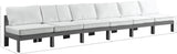 Nizuc Waterproof Fabric / Aluminum / Foam Contemporary White Waterproof Fabric Outdoor Patio Modular Sofa - 180" W x 30" D x 34" H