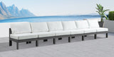 Nizuc Waterproof Fabric / Aluminum / Foam Contemporary White Waterproof Fabric Outdoor Patio Modular Sofa - 180" W x 30" D x 34" H